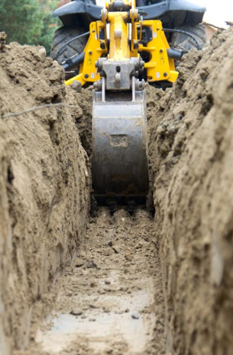 Rockleigh Services trenching equipment cutting trenches for underground services in Adelaide